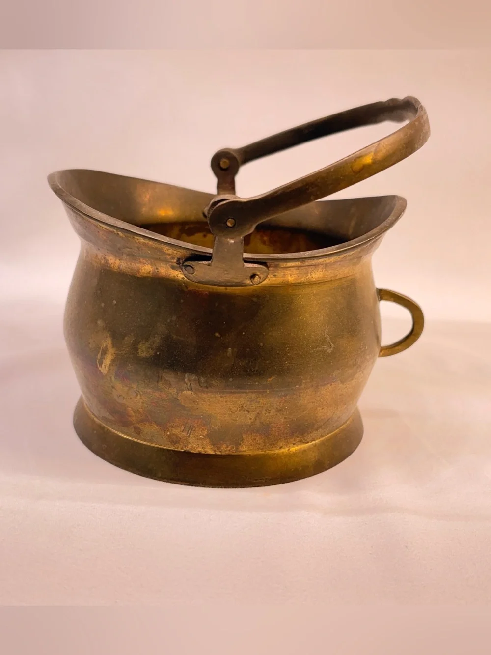 Vintage Mini Brass Coal Scuttle Bucket Fireplace Ash Hod Pot Planter Decor